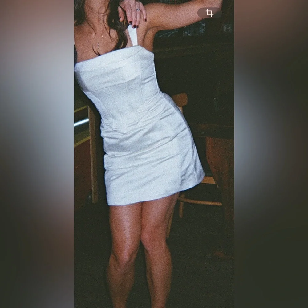 Meshki White Satin Corset Mini Dress - Picture 8 of 8